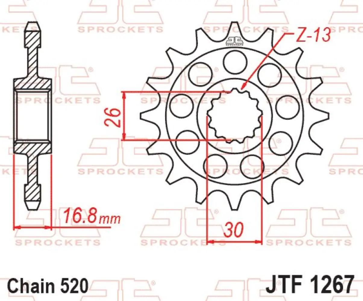 JT SPROCKETS - SPROCKET FRONT 16T 520 RU - 12122423