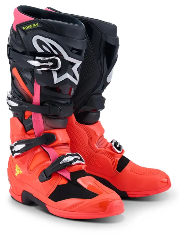 ALPINESTARS(MX) - BOOT TECH 7 BLK/RD FLUO/PINK 1 - 34103403