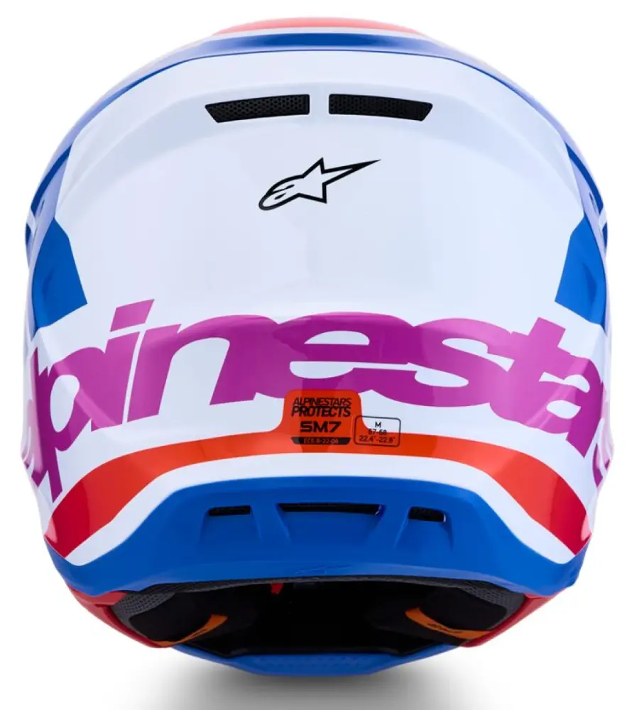 ALPINESTARS(MX) - HELMET SM7 CORE WHT/BLU/PNK XS - 01109787