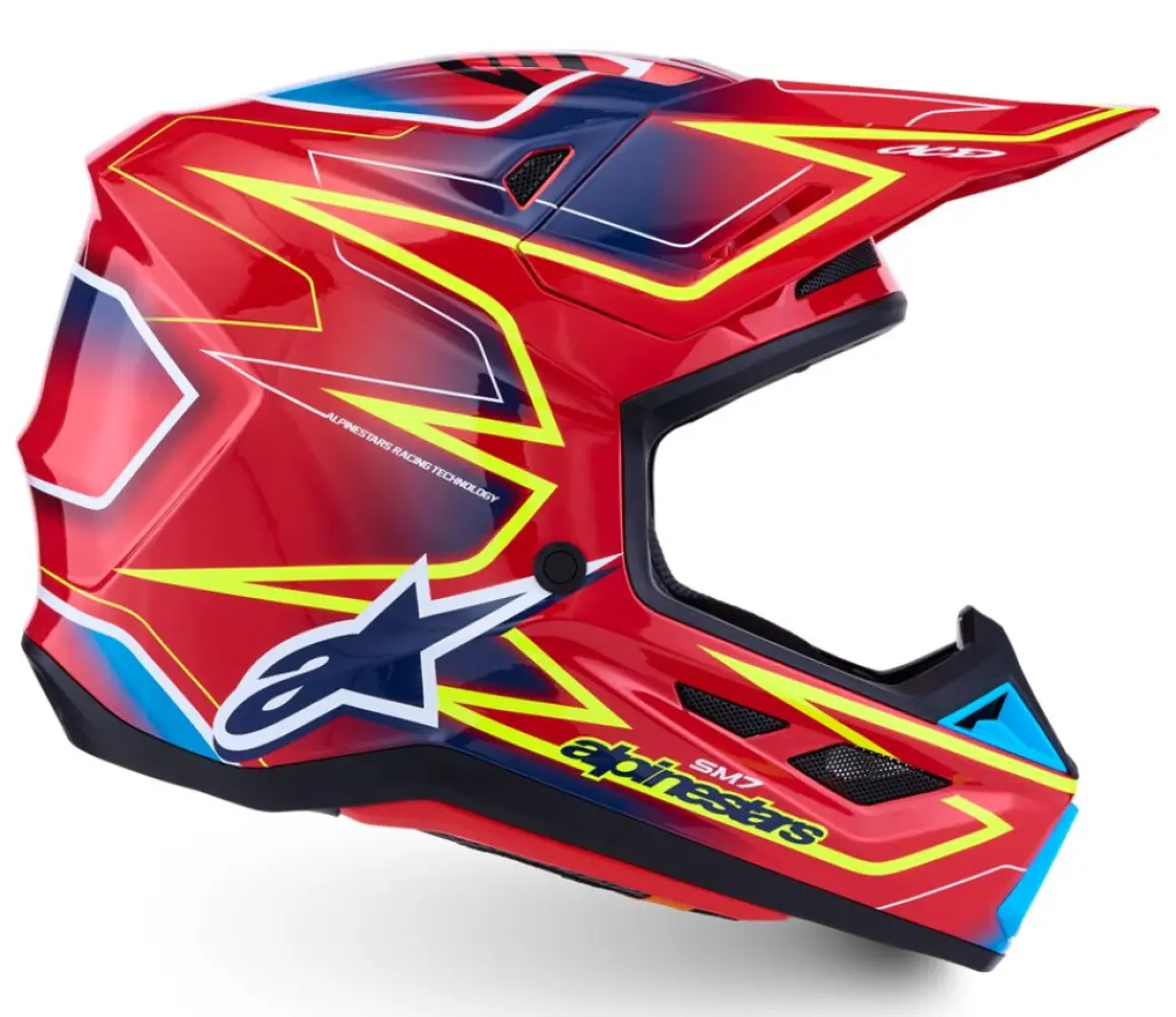 ALPINESTARS(MX) - HELMET SM7 CAST RED/YLW/BLU XL - 01109797