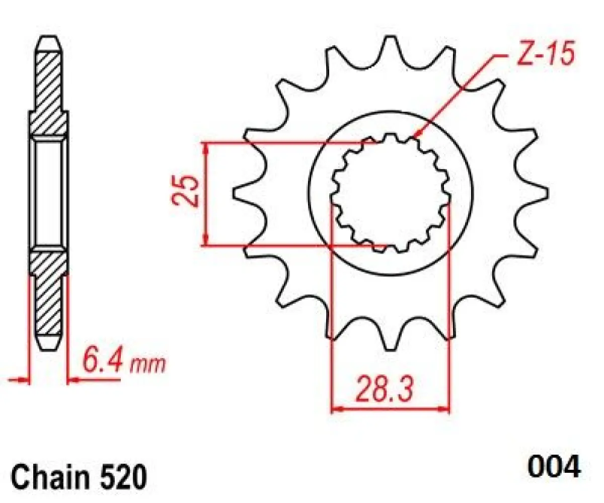 MOTO-MASTER - FRNT SPRCKET STEEL 520-15T YMH - 12122466