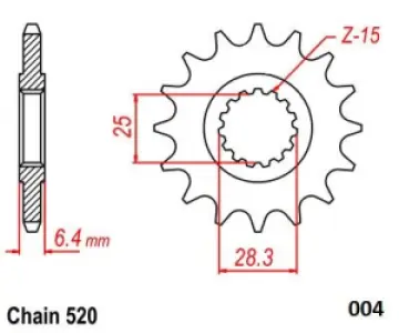 MOTO-MASTER - FRNT SPRCKET STEEL 520-15T YMH - 12122466