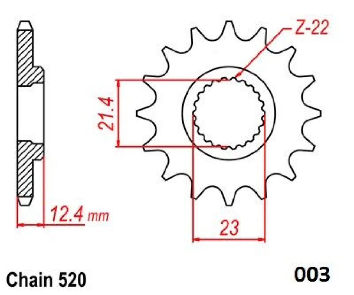 MOTO-MASTER - FRNT SPRCKET STEEL 520-13T YMH - 12122463