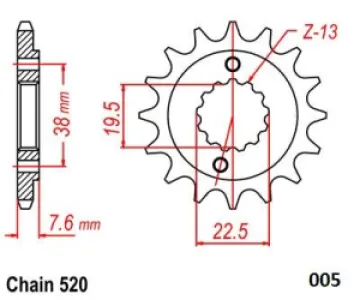 MOTO-MASTER - FRNT SPRCKET STEEL 520-15T SZK - 12122467
