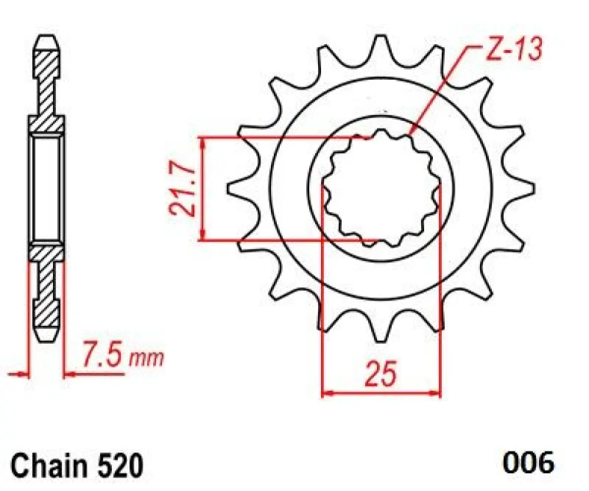 MOTO-MASTER - FRNT SPRCKET STEEL 520-15T KWS - 12122468