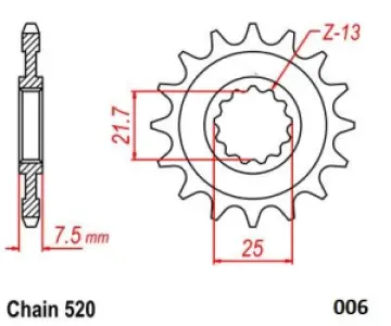 MOTO-MASTER - FRNT SPRCKET STEEL 520-15T KWS - 12122468