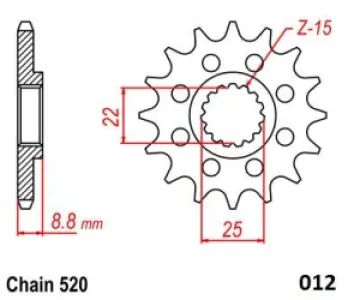 MOTO-MASTER - FRNT SPRCKET NITRO STEEL 520-1 - 12122478