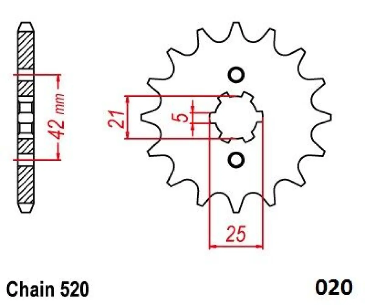 MOTO-MASTER - FRNT SPRCKET STEEL 520-14T KWS - 12122480