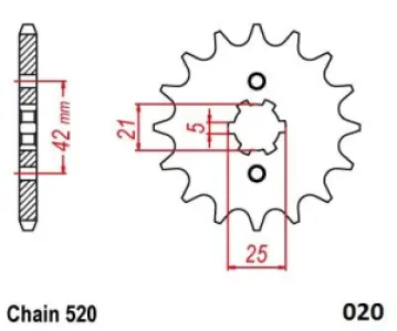 MOTO-MASTER - FRNT SPRCKET STEEL 520-14T KWS - 12122480