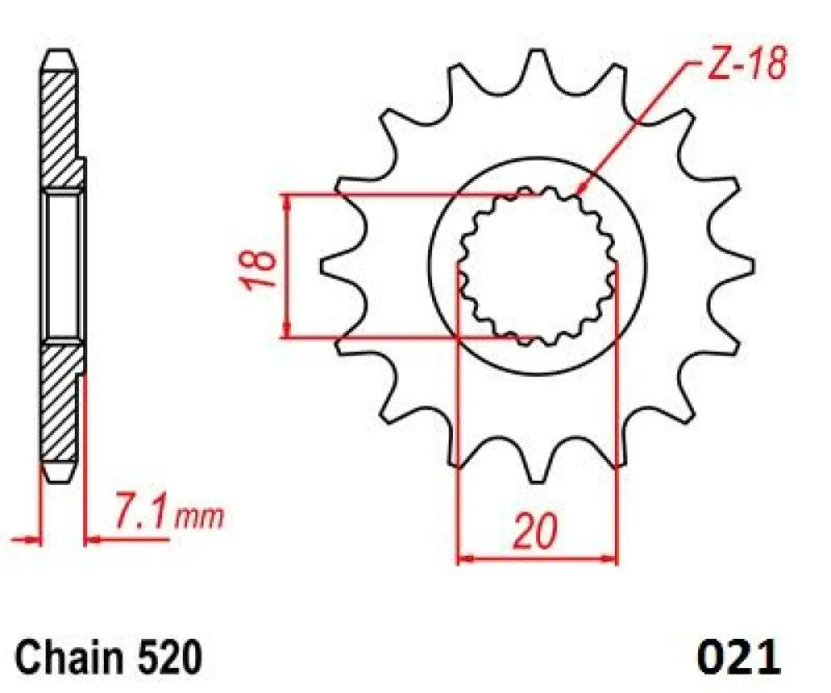 MOTO-MASTER - FRNT SPRCKET STEEL 520-15T SZK - 12122481