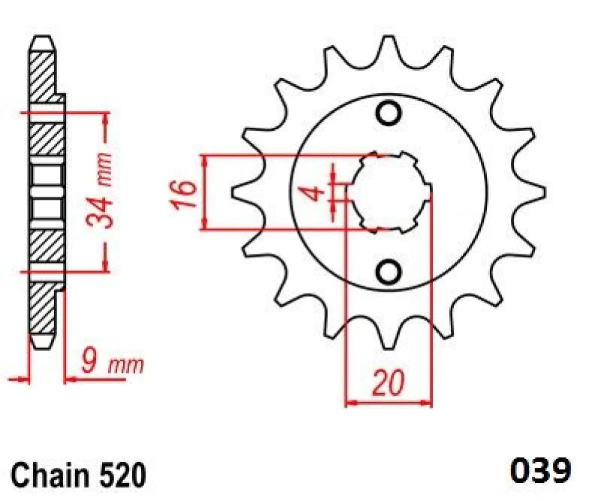 MOTO-MASTER - FRNT SPRCKET STEEL 520-13T YMH - 12122484