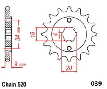 MOTO-MASTER - FRNT SPRCKET STEEL 520-13T YMH - 12122484