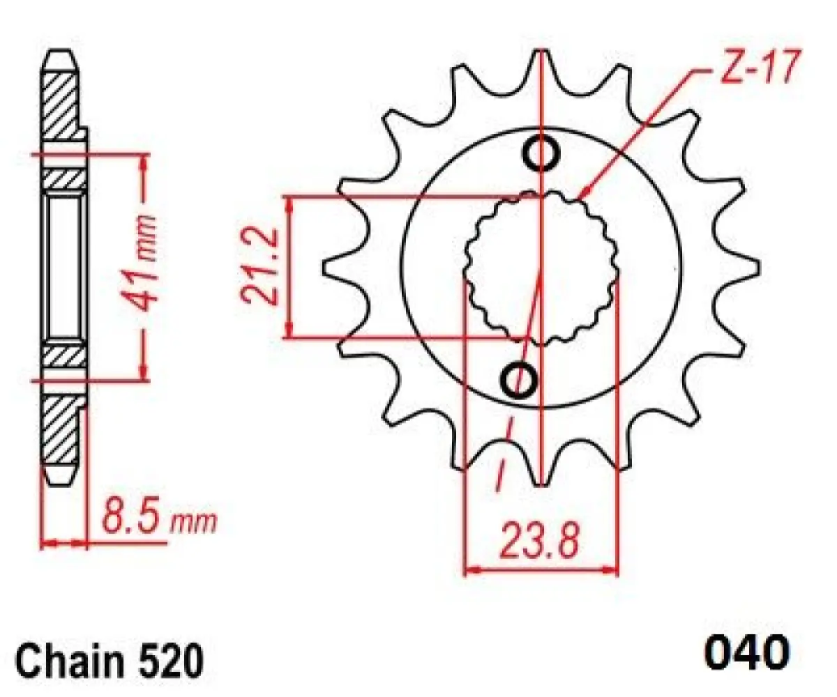 MOTO-MASTER - FRNT SPRCKET STEEL 520-14T HON - 12122485