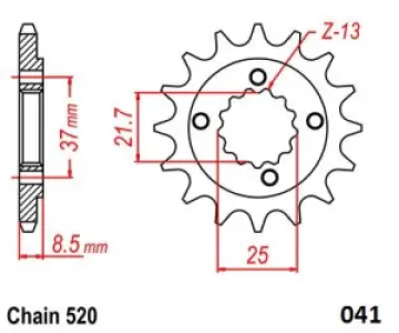 MOTO-MASTER - FRNT SPRCKET STEEL 520-15T HON - 12122487