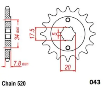 MOTO-MASTER - FRNT SPRCKET STEEL 520-14T HON - 12122489