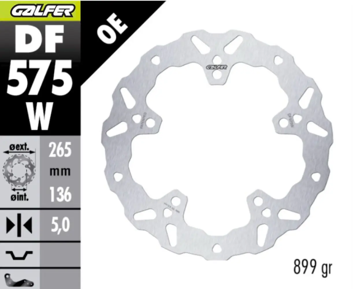 GALFER - BRAKE DISC WAVE FIXED RR - 17105293