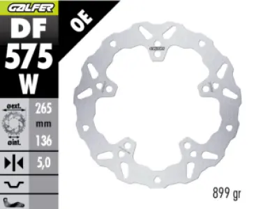 GALFER - BRAKE DISC WAVE FIXED RR - 17105293