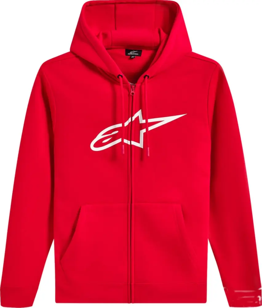 ALPINESTARS (CASUALS) - HOODIE ZIP AGELESS V3 RED/WHIT - 30507557