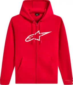 ALPINESTARS (CASUALS) - HOODIE ZIP AGELESS V3 RED/WHIT - 30507558