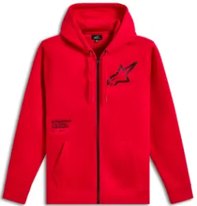 ALPINESTARS (CASUALS) - HOODIE ZIP TRANSVERSE RED S - 30507319