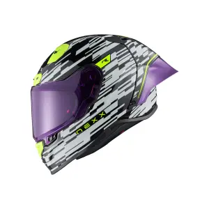 Nexx Helmet X.R3R GLITCH RACER CARBON WHITE NEON
