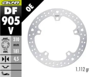 GALFER - BRAKE DISC ROUND FIXED FR - 17105287