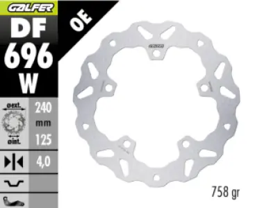 GALFER - BRAKE DISC WAVE FIXED RR - 17105291