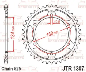 JT SPROCKETS - SPROCKET REAR 44T 525 - 12101354