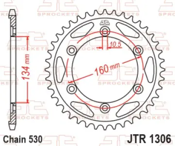 JT SPROCKETS - SPROCKET REAR 42T 530 BLK - 12101580