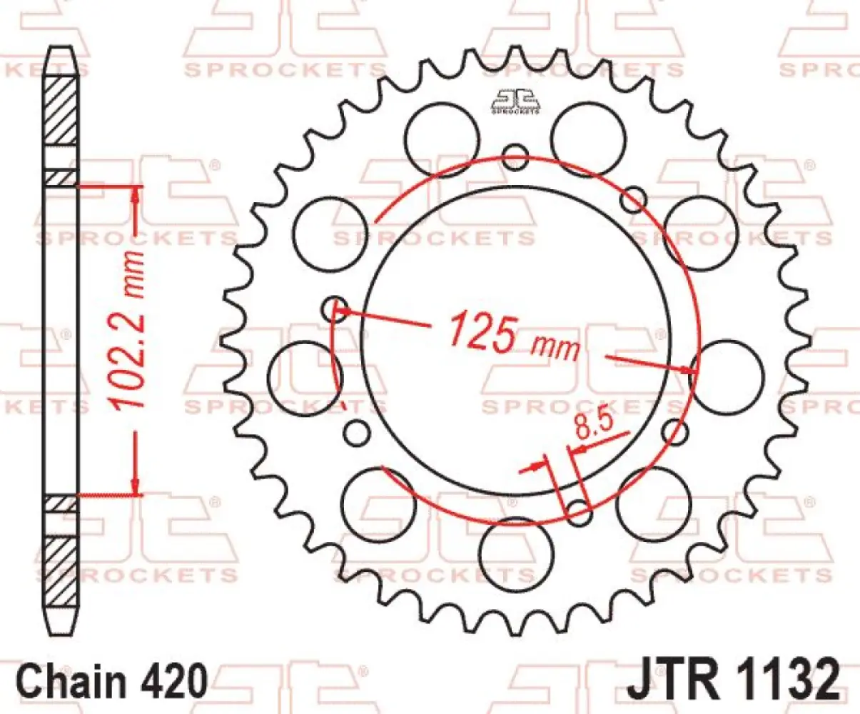 JT SPROCKETS - SPROCKET REAR 420 59T - 12102519