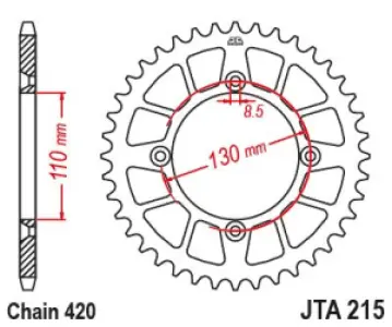 JT SPROCKETS - SPROCKET RL 55T HON RED - 12112575