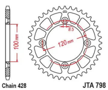 JT SPROCKETS - SPRKT RL 52T SUZ/YAM BLK - 12112593