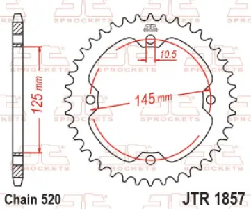 JT SPROCKETS - SPROCKET REAR 45T 520 - 12120236