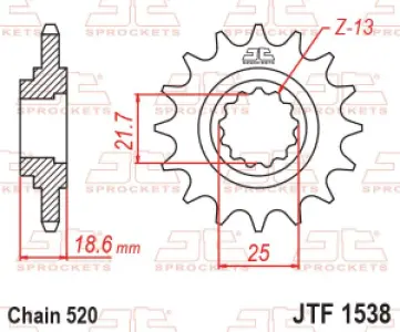 JT SPROCKETS - SPROCKET FRONT 14T 520 - 12120549