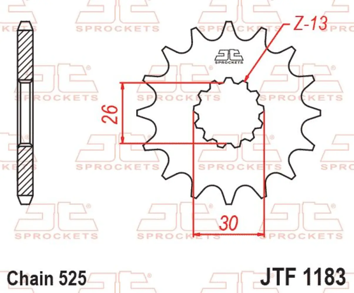 JT SPROCKETS - SPROCKET FRONT 18T 525 - 12120748