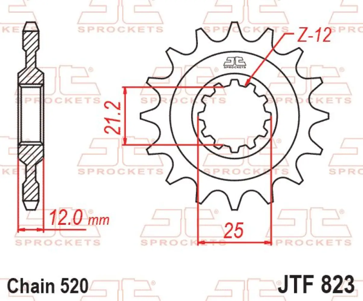 JT SPROCKETS - SPROCKET FRONT 15T 520 - 12120799