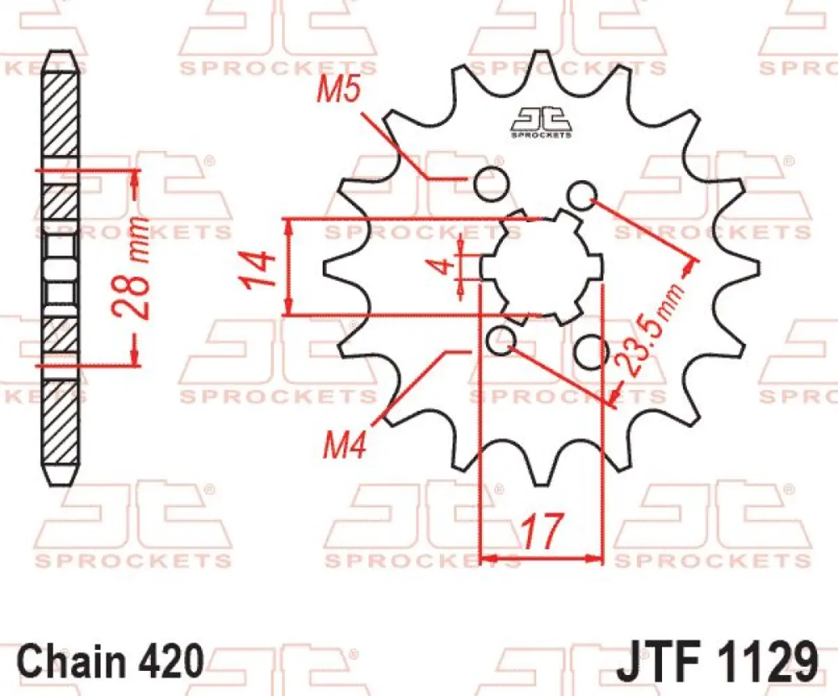 JT SPROCKETS - SPROCKET FRONT 12T 420 - 12121545