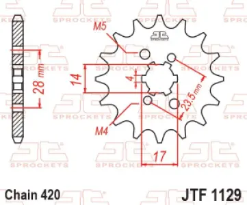 JT SPROCKETS - SPROCKET FRONT 12T 420 - 12121545