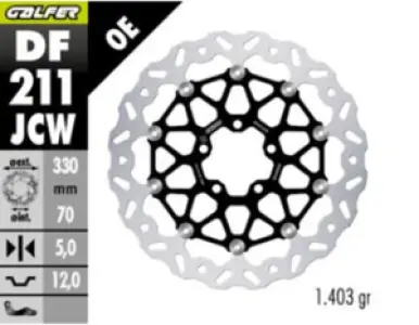 GALFER - BRAKE DISC WAVE FLOATECH FR - 17105496