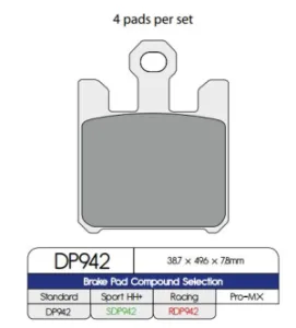 DP BRAKES - BRAKE PAD SINTER - 17212561