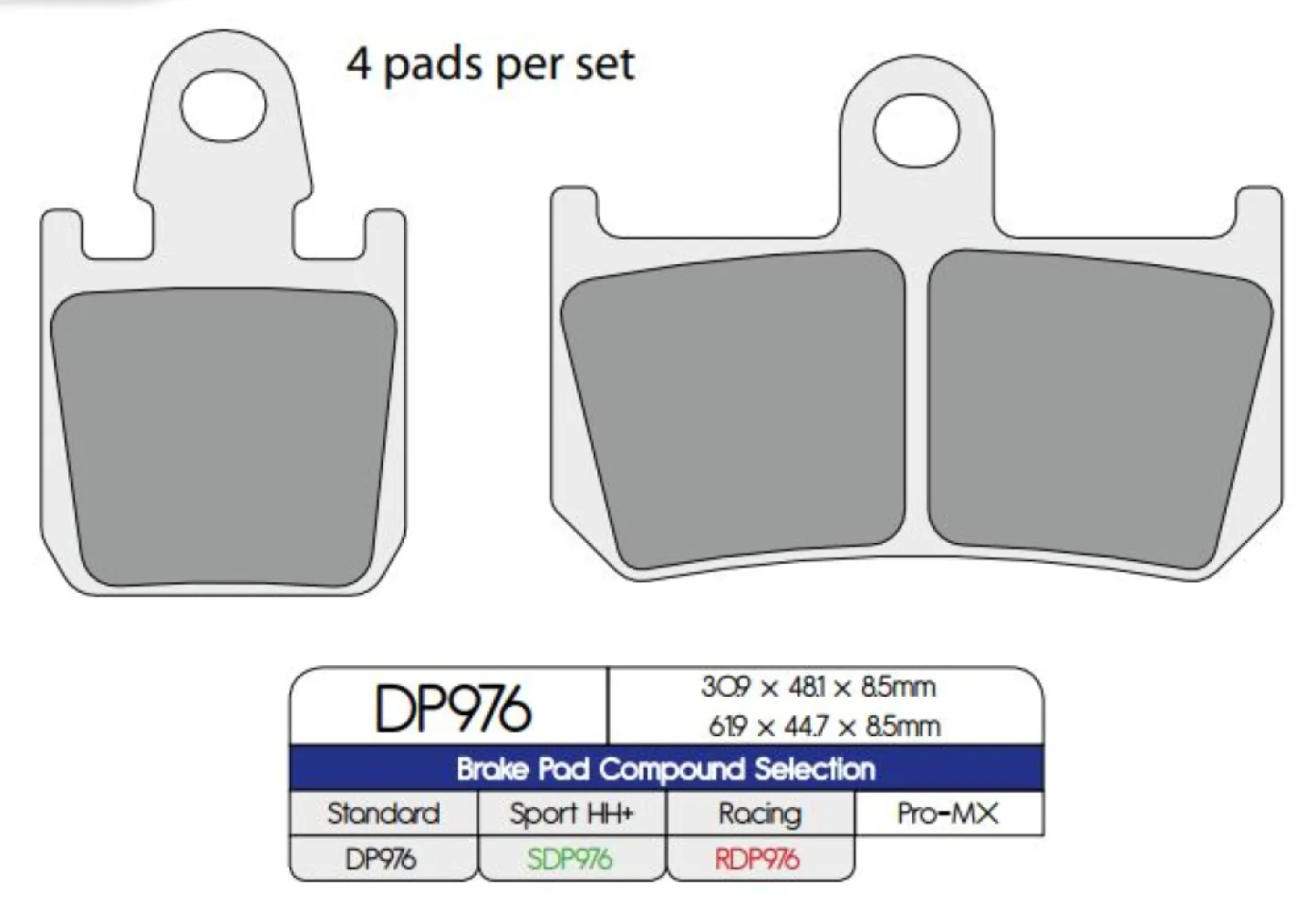 DP BRAKES - BRAKE PAD SINTER - 17212565