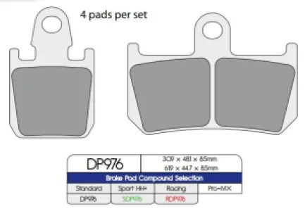 DP BRAKES - BRAKE PAD SINTER - 17212565
