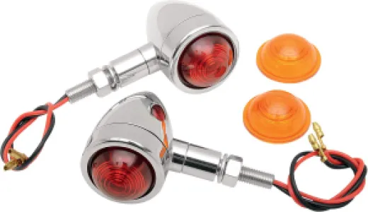DRAG SPECIALTIES - LIGHT MINI-BULLET AMBR/RD - 20400276