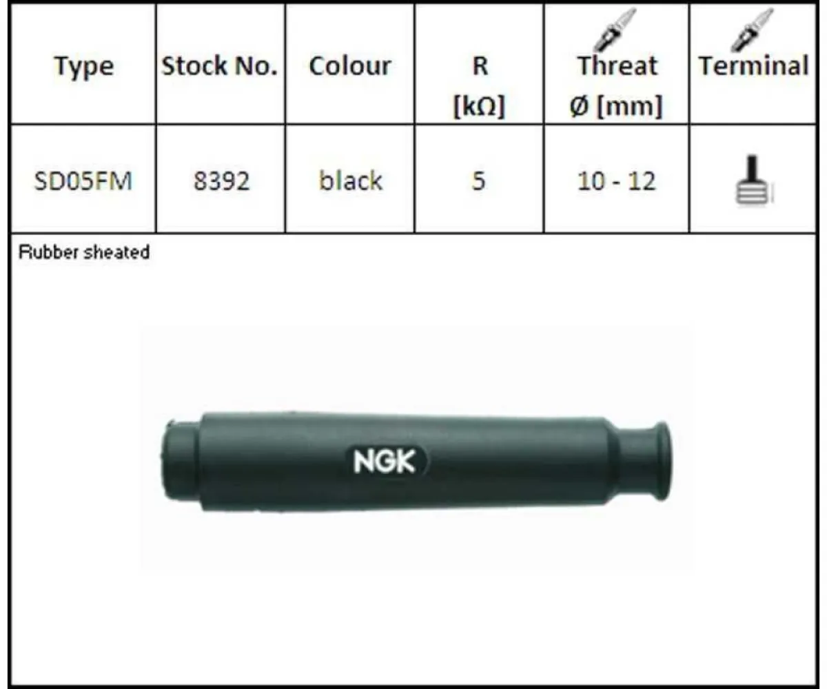 NGK SPARK PLUGS - SPARK PLUG CAP SD05FM - 21040377