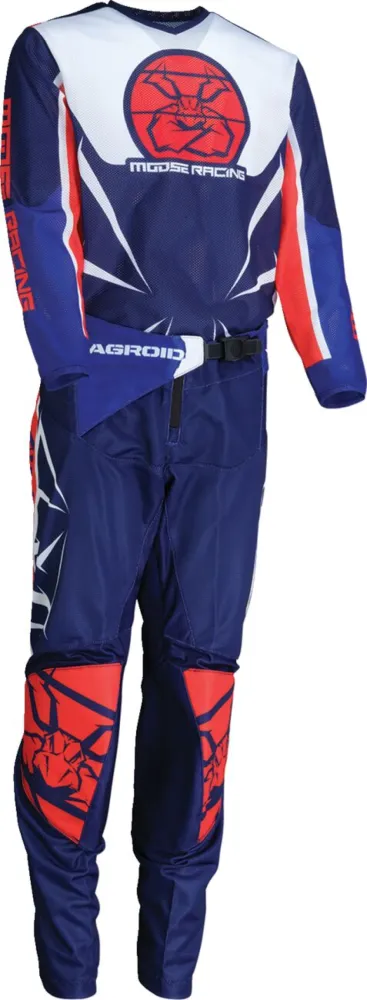 MOOSE OFFROAD SOFT-GOODS - PANT AGROID YTH MESH RD/WH/BL  - 29032554
