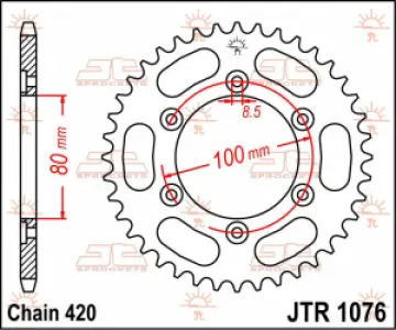 JT SPROCKETS - SPROCKET REAR 52T 420 - 12100767