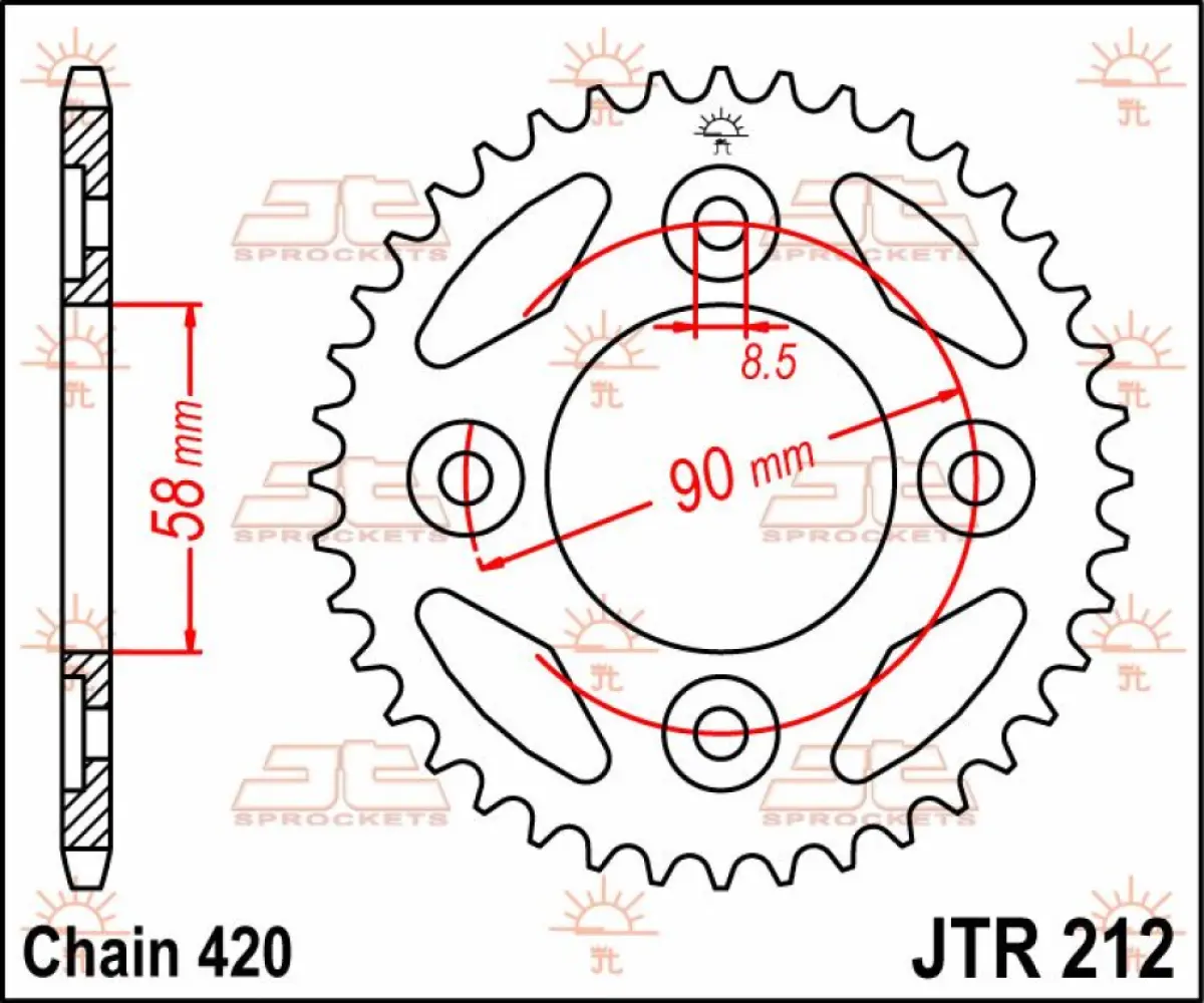 JT SPROCKETS - SPROCKET REAR 37T 420 - 12101064