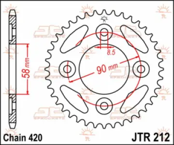 JT SPROCKETS - SPROCKET REAR 37T 420 - 12101064