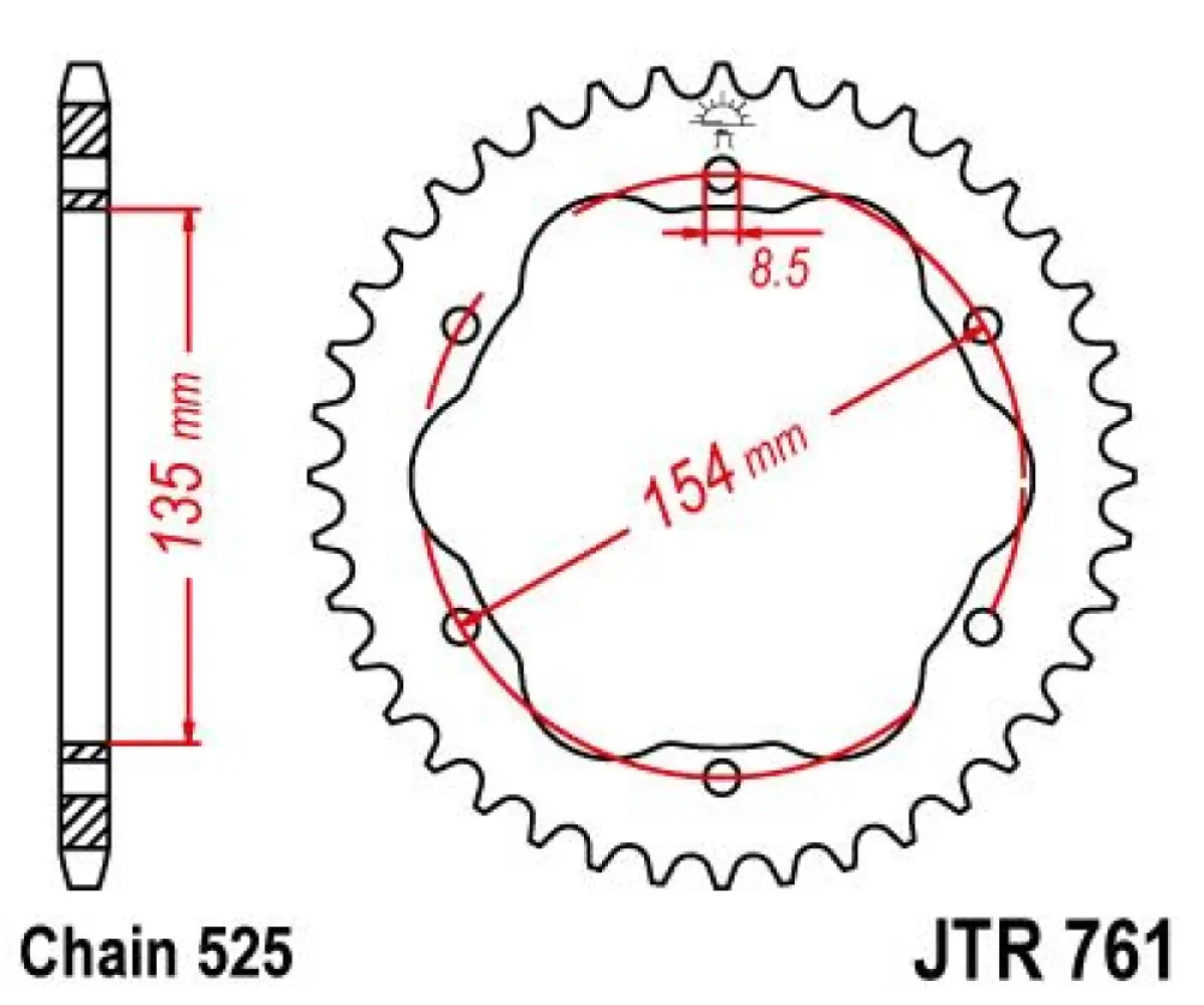 JT SPROCKETS - SPROCKET REAR 39T 525 - NEEDS  - 12101457