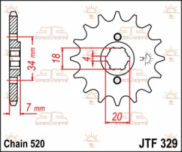 JT SPROCKETS - SPROCKET FRONT 14T 520 - 12120573